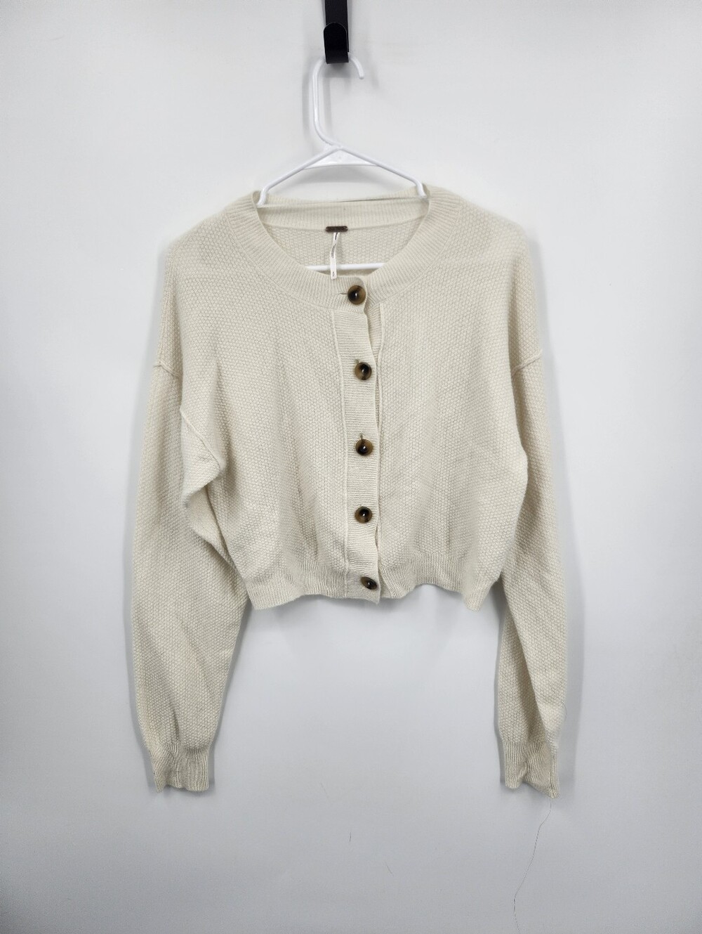 Free People Luna Lila Cotton-Blend Cardigan in birch Sz S/P